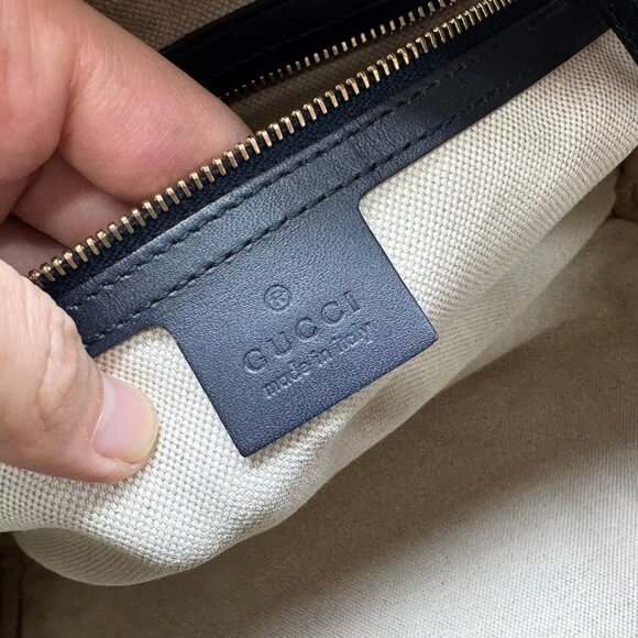 GUCCI Boston Navy Leather Satchel ccofb650-102525 - Picture 15 of 16
